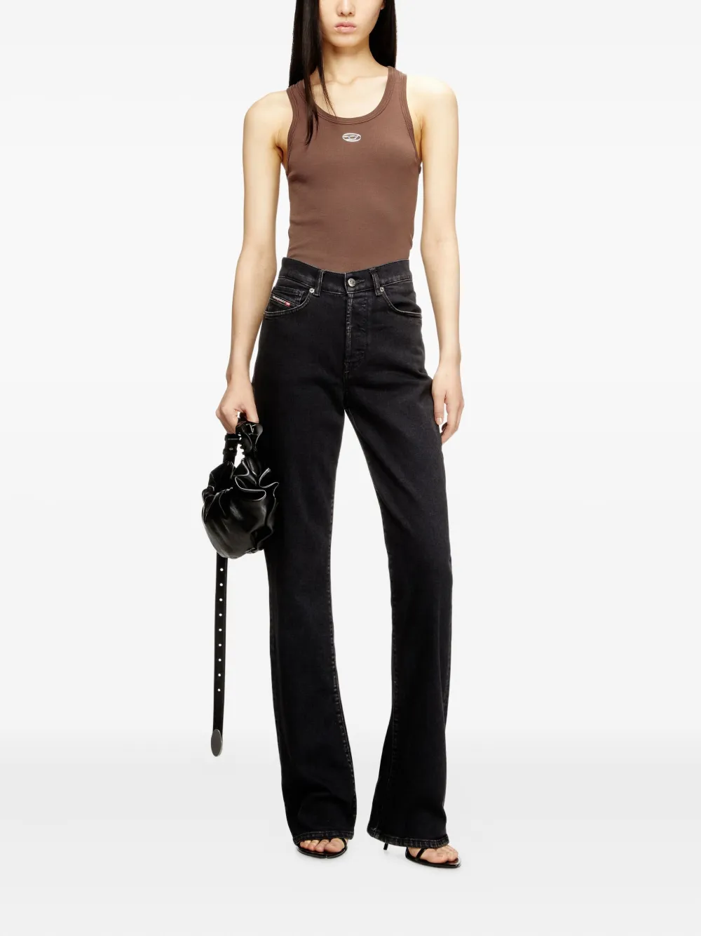 Brown top,full body view