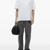 White t-shirt, full body view