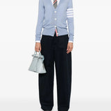 Blue knitwear, full body view