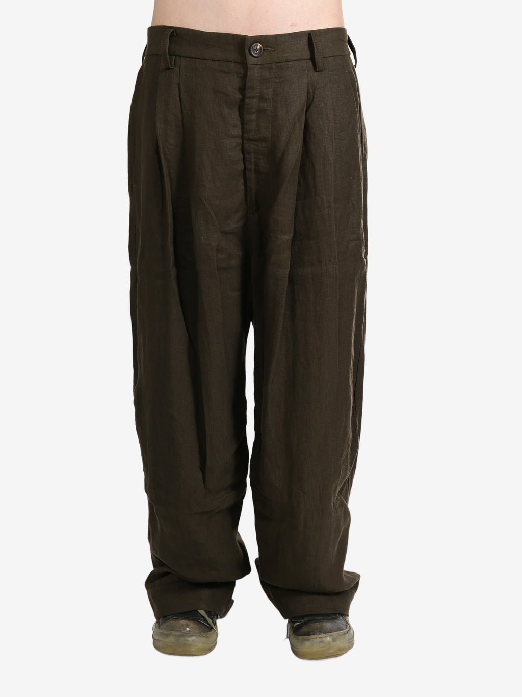 ZIGGY CHEN - Men Pleated Wide Leg Trousers