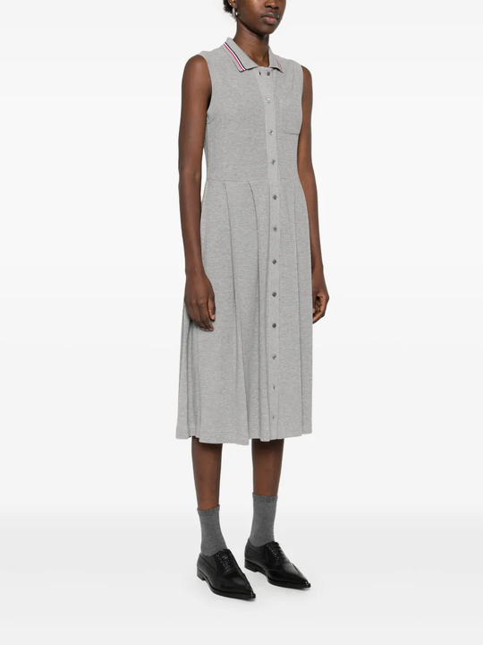 Grey dress, full body view