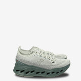 green sneakers, front view