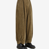 AMOMENTO - Women Velvet Shirring Pants