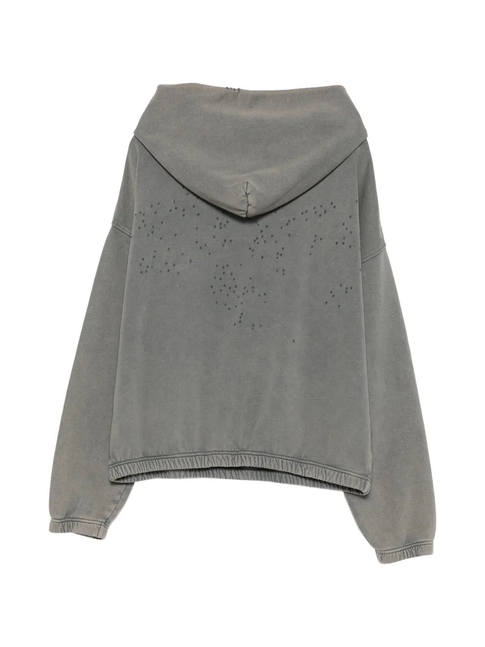Grey hoodie, back view