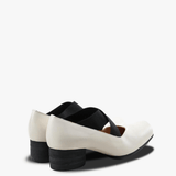 white shoes, back view