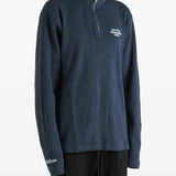 Navy jacket worn by a person, showing the jacket fit