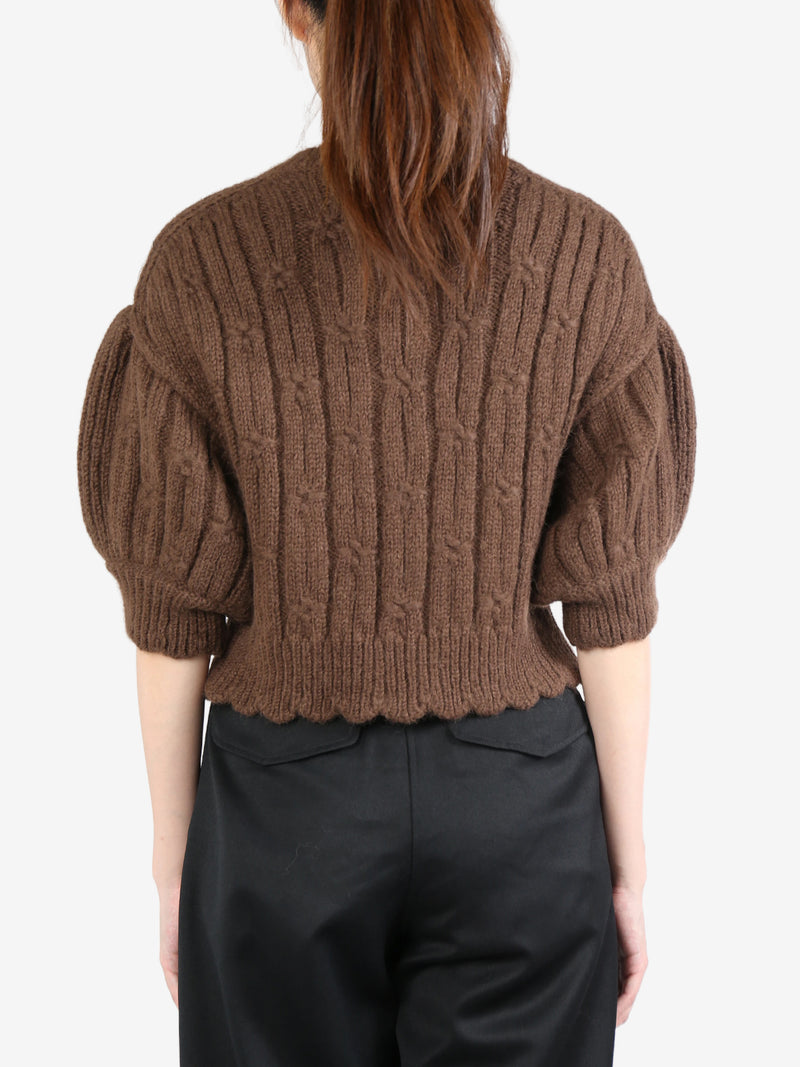 SIMONE ROCHA - Women W/Emb Cropped Chunky Knit Cardigan