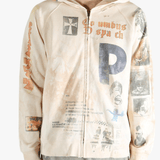 Tan hoodies worn by a person, showing the hoodies fit