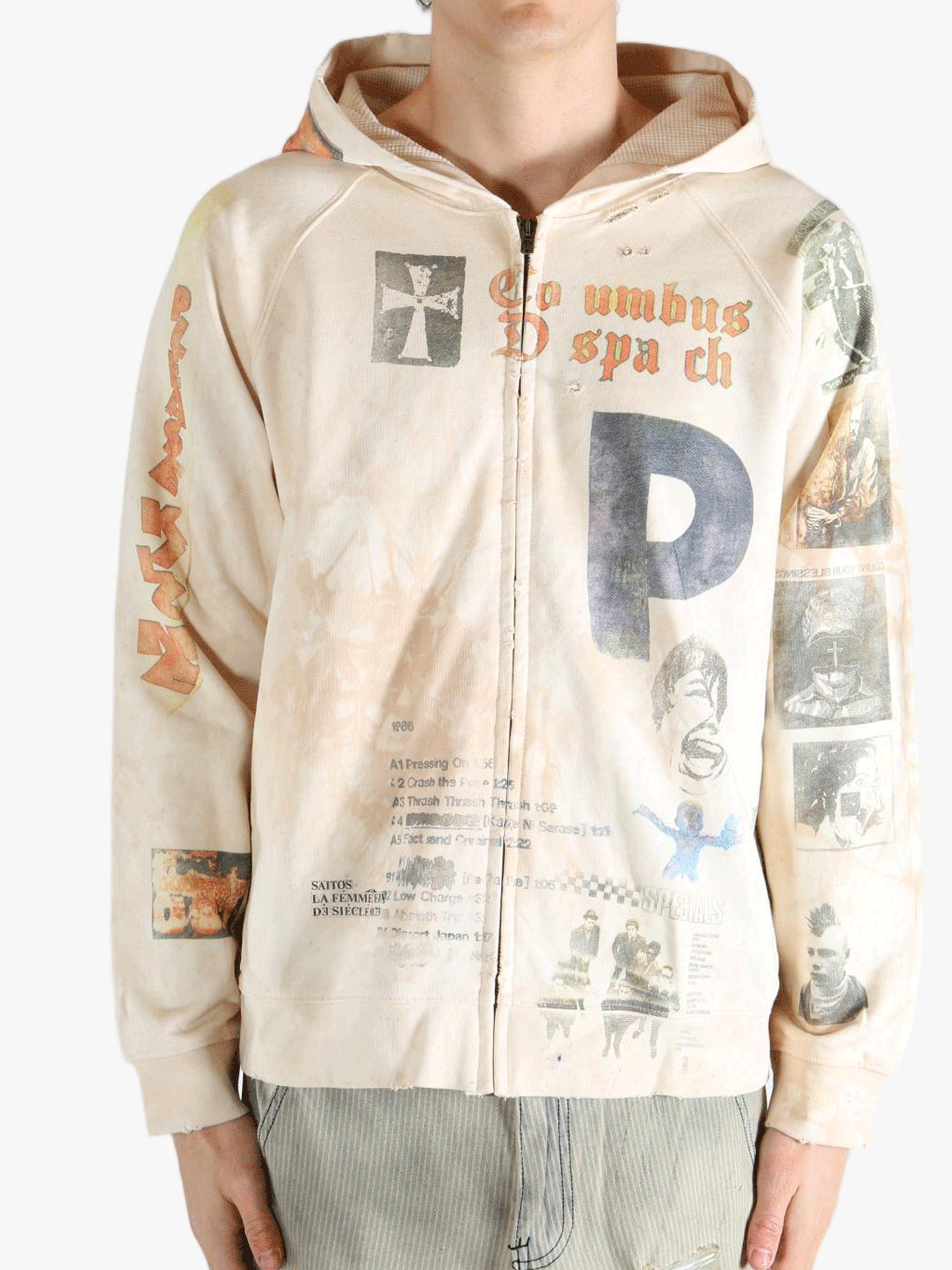 Tan hoodies worn by a person, showing the hoodies fit