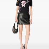 Black t-shirt, full body view