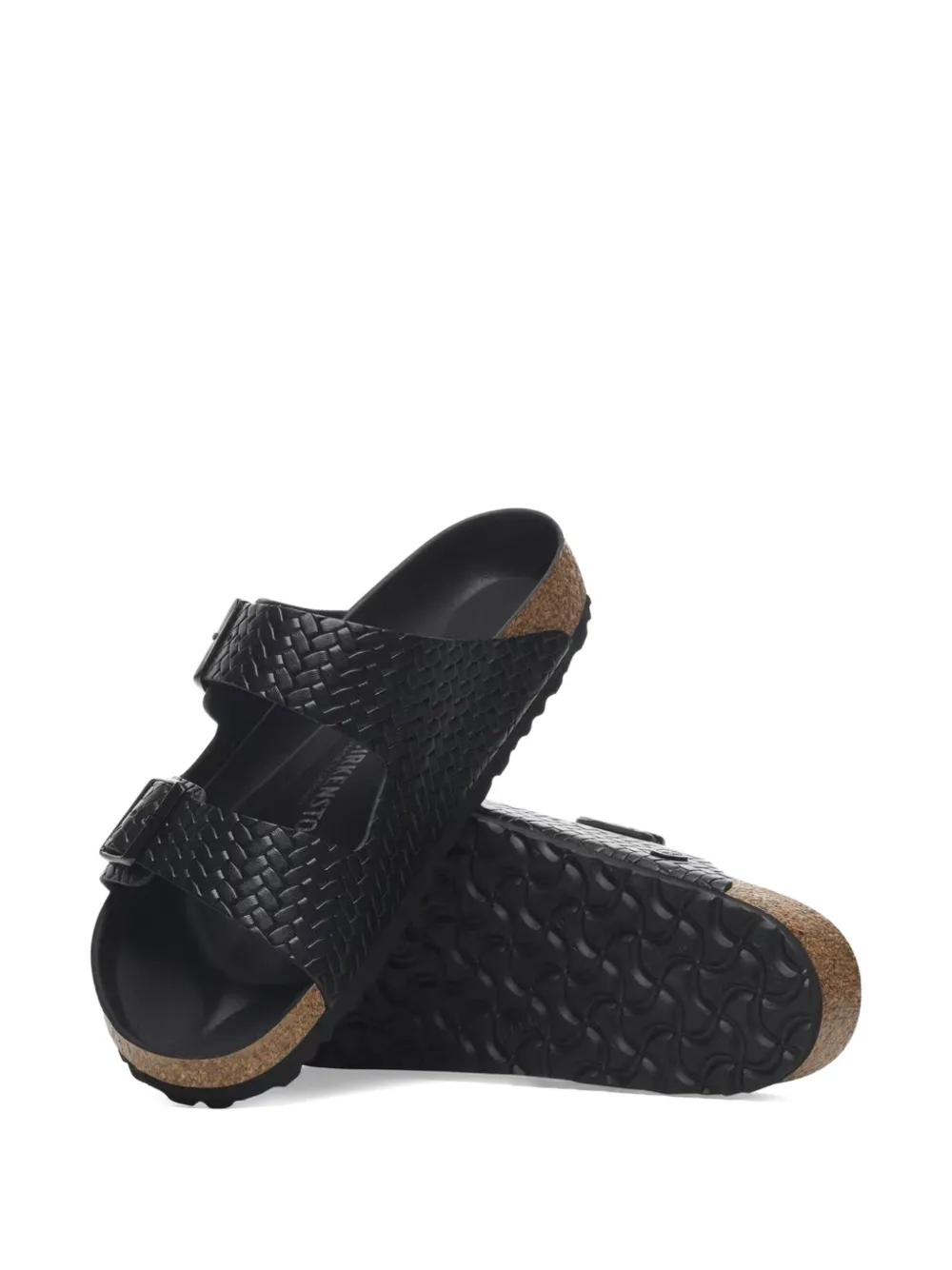 Black sandals, front view