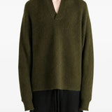 Green top, full body view