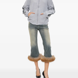 Grey sweats-hoodies, full body view