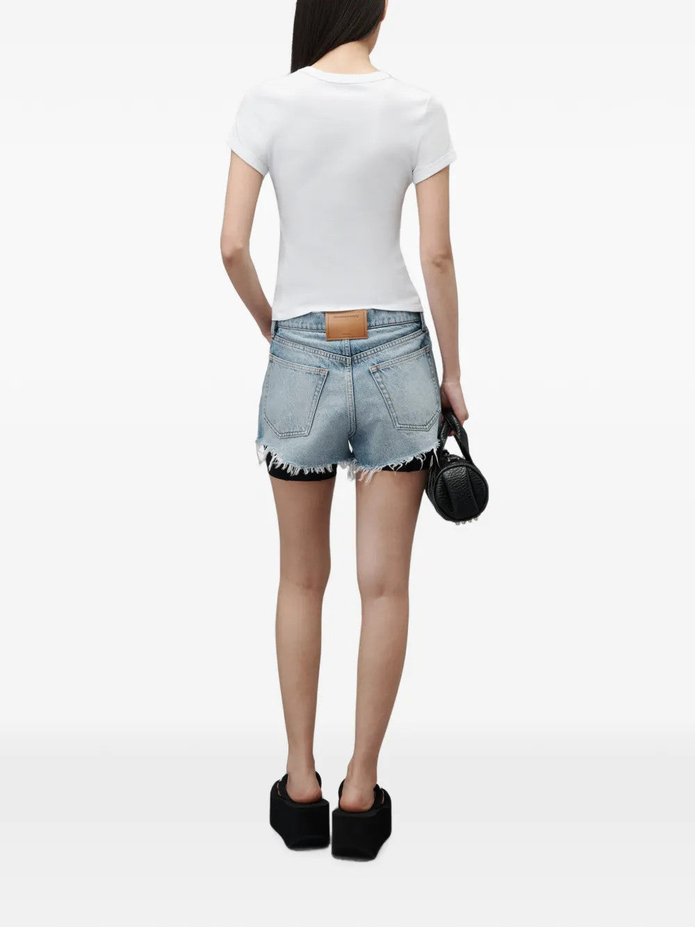 White t-shirt, full body view
