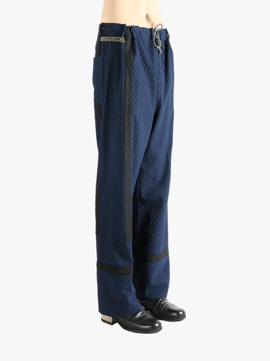 Blue pants worn by a person, showing the pants' fit