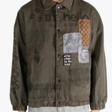 Green jacket worn by a person, showing the jacket's fit