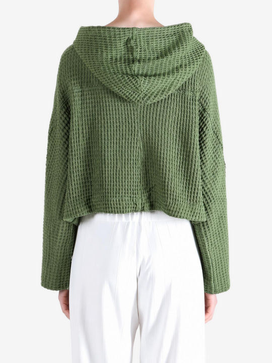 Green knitwear, front view
