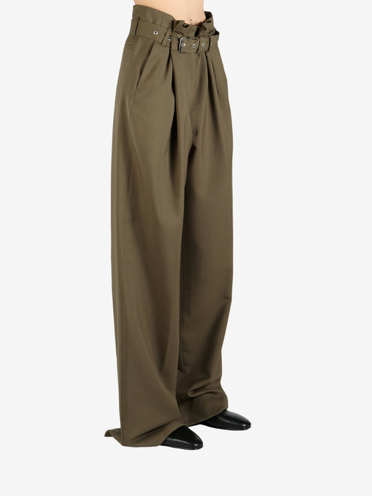 Green pant worn by a person, showing the pant's fit