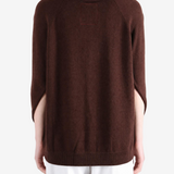 Brown knitwear, full body view