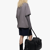 Grey t-shirt, full body view