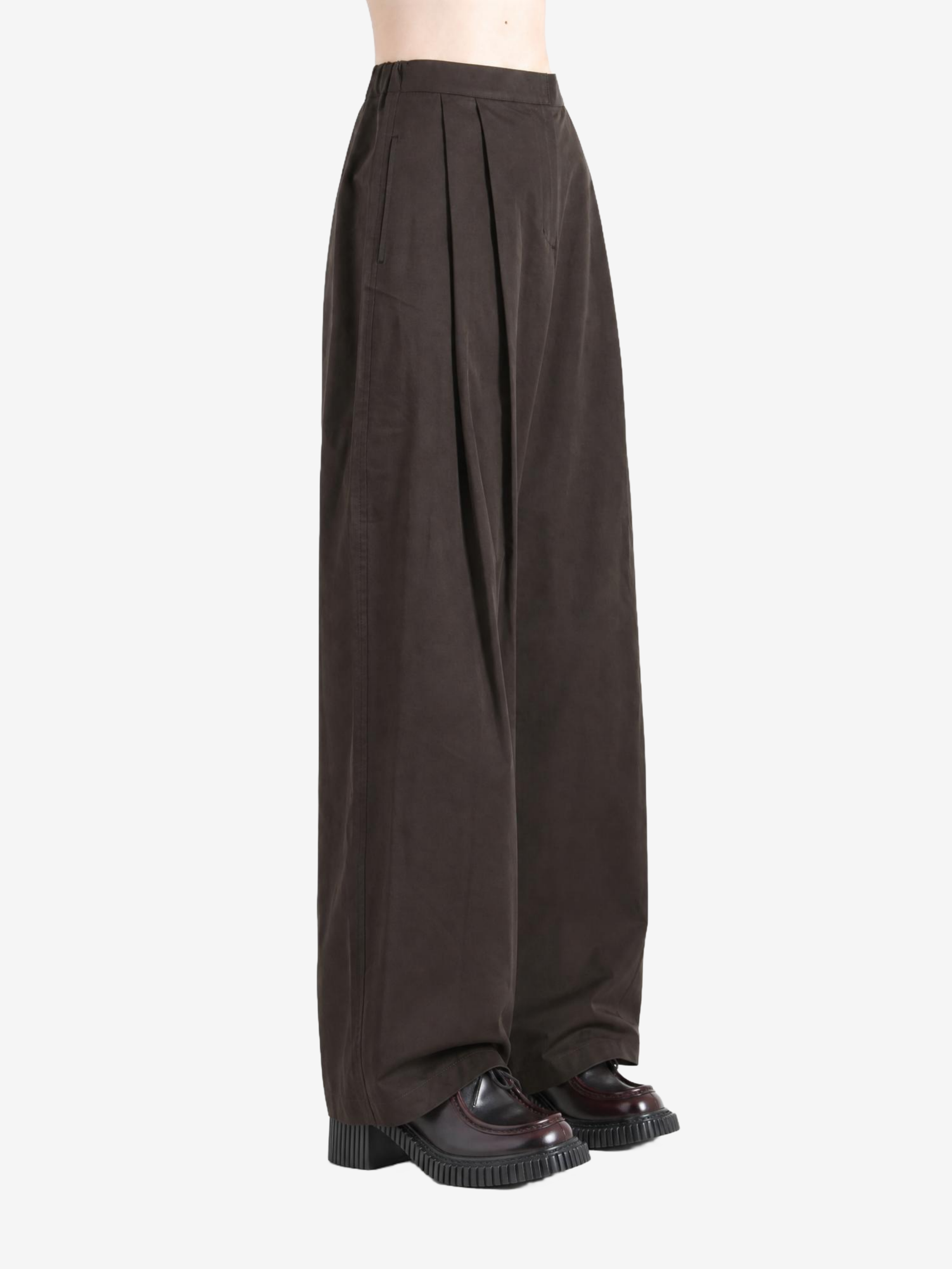Brown pants, full body view