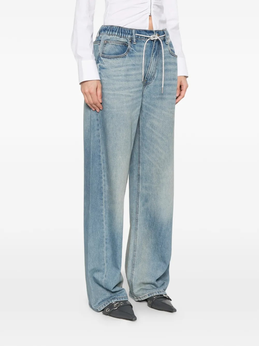 Blue jeans, side view