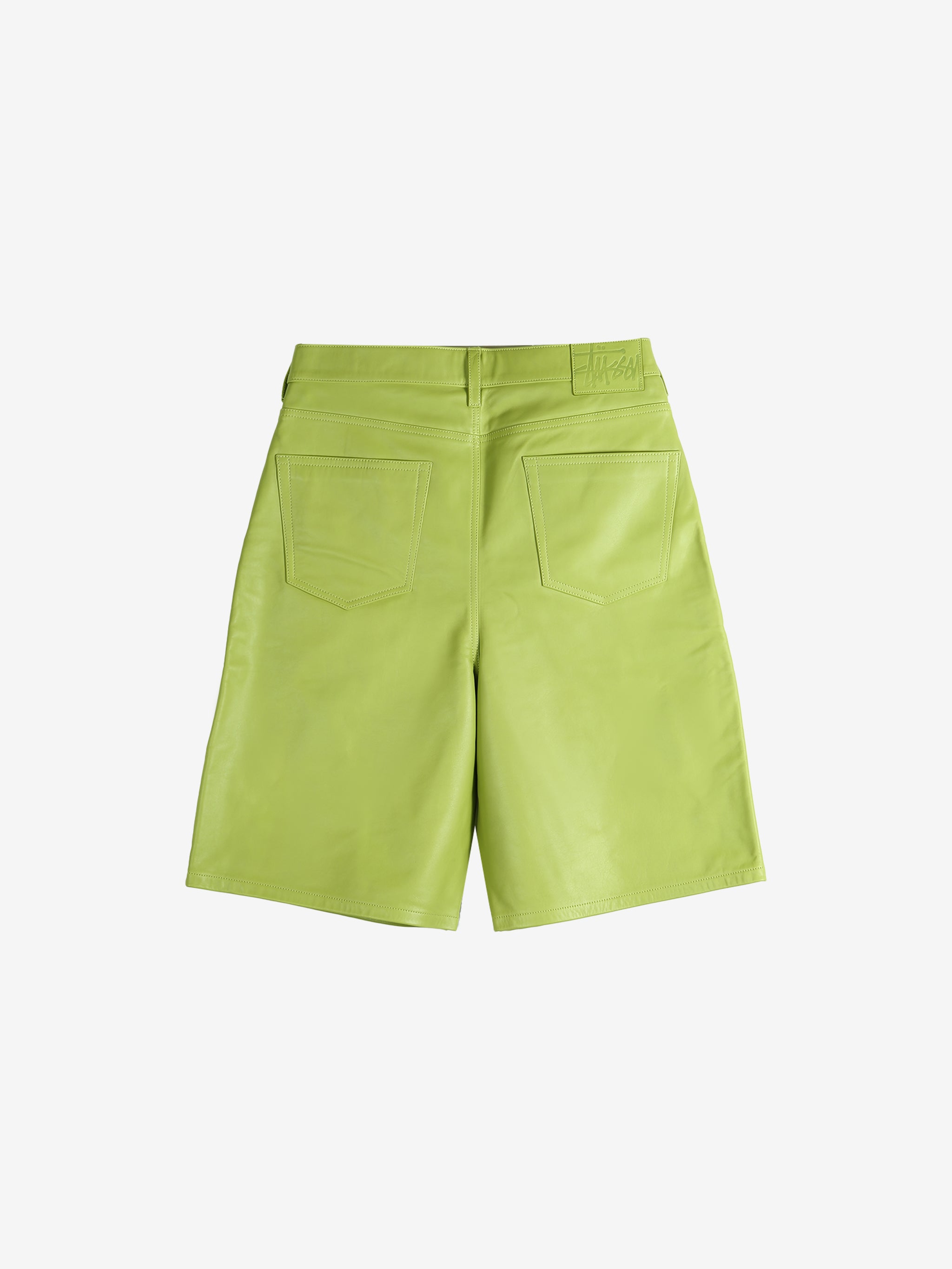 Green shorts, back view