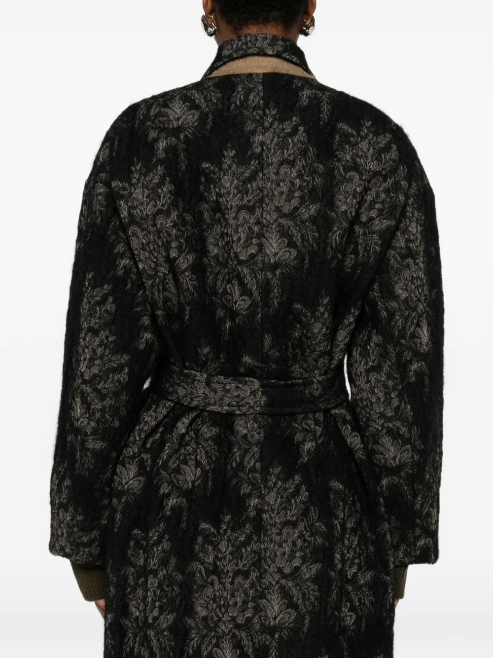 Black coats, back view