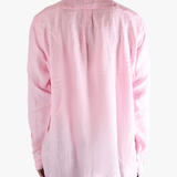 Pink shirt worn by a person, showing the shirt's fit