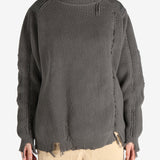 Y'S - Women Distressed Military Sweater