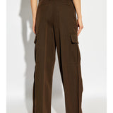 BURBERRY - Women High Waisted Cargo Wide Leg Trousers
