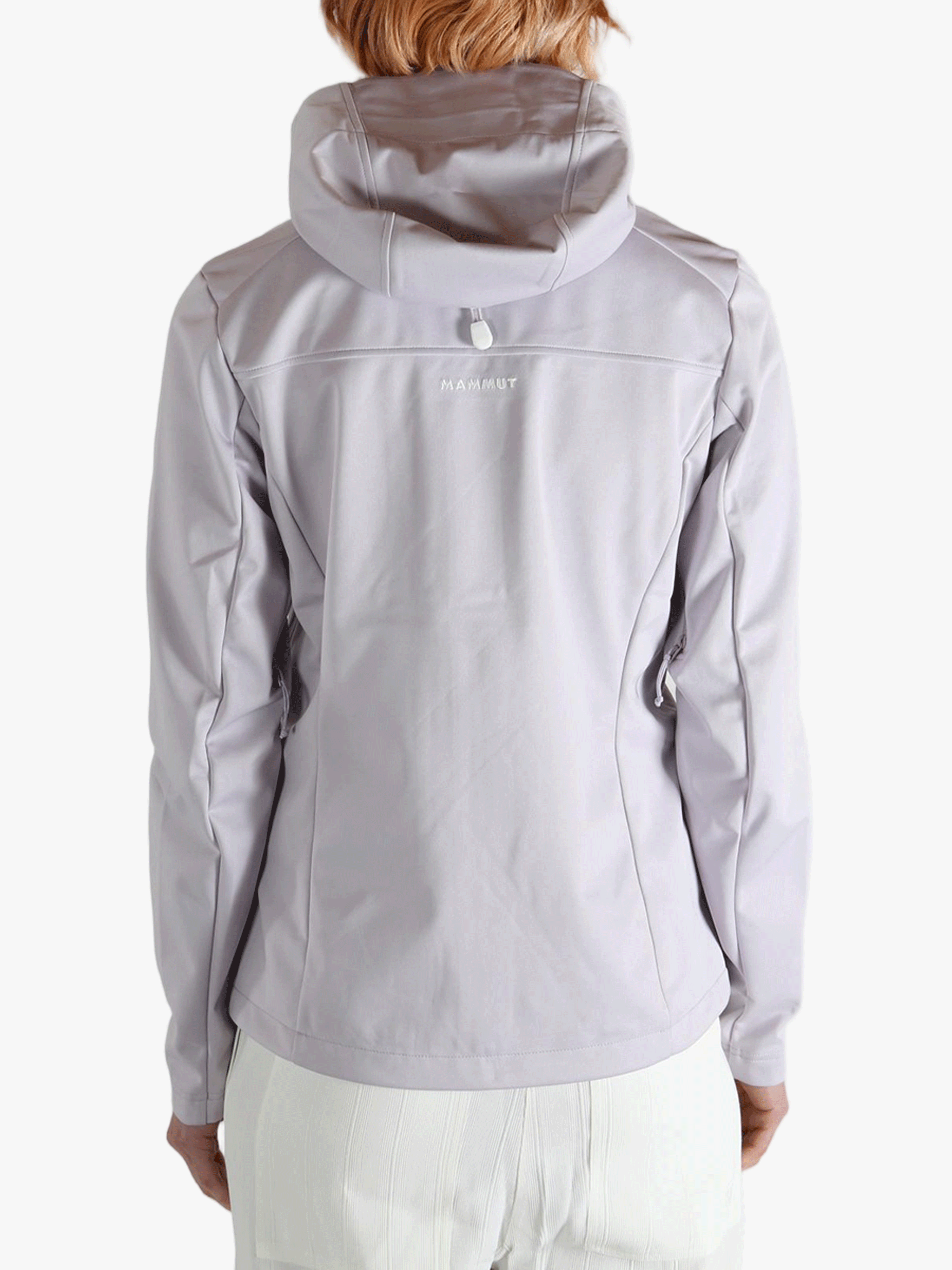 Purple jacket worn by a person, showing the jacket's fit