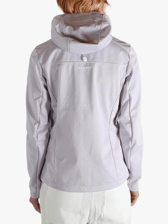 Purple jacket worn by a person, showing the jacket's fit