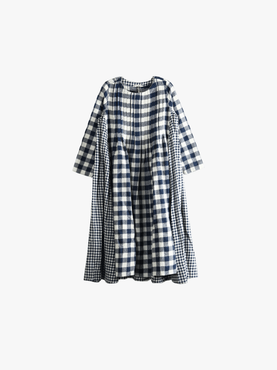 Navy dress, front view