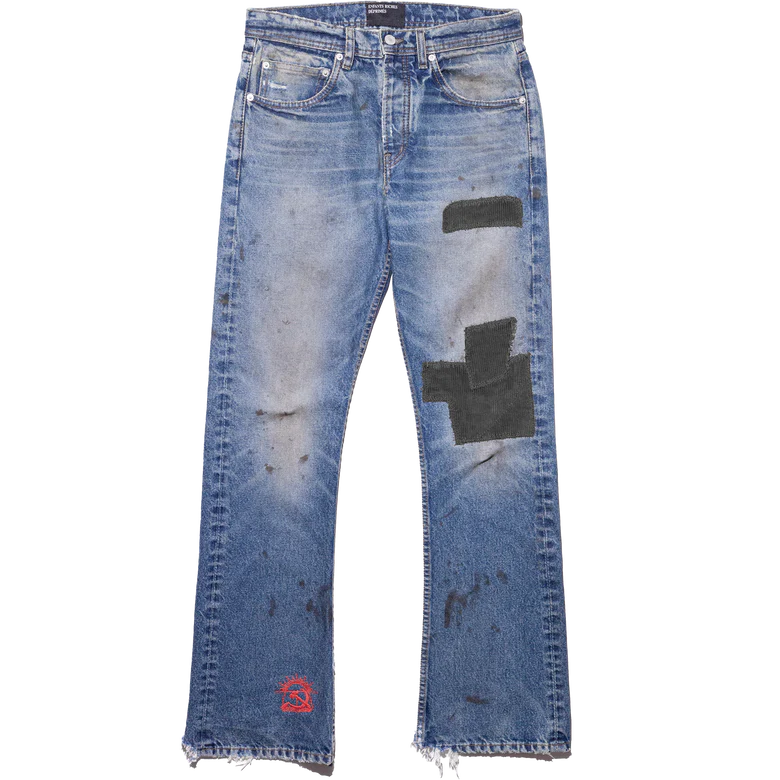 ENFANTS RICHES DEPRIMES - Men Patchwork Flare Jeans