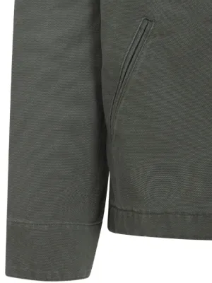 Green jackets-coats, front view showing vertical stripes 