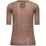 Brown top, back view