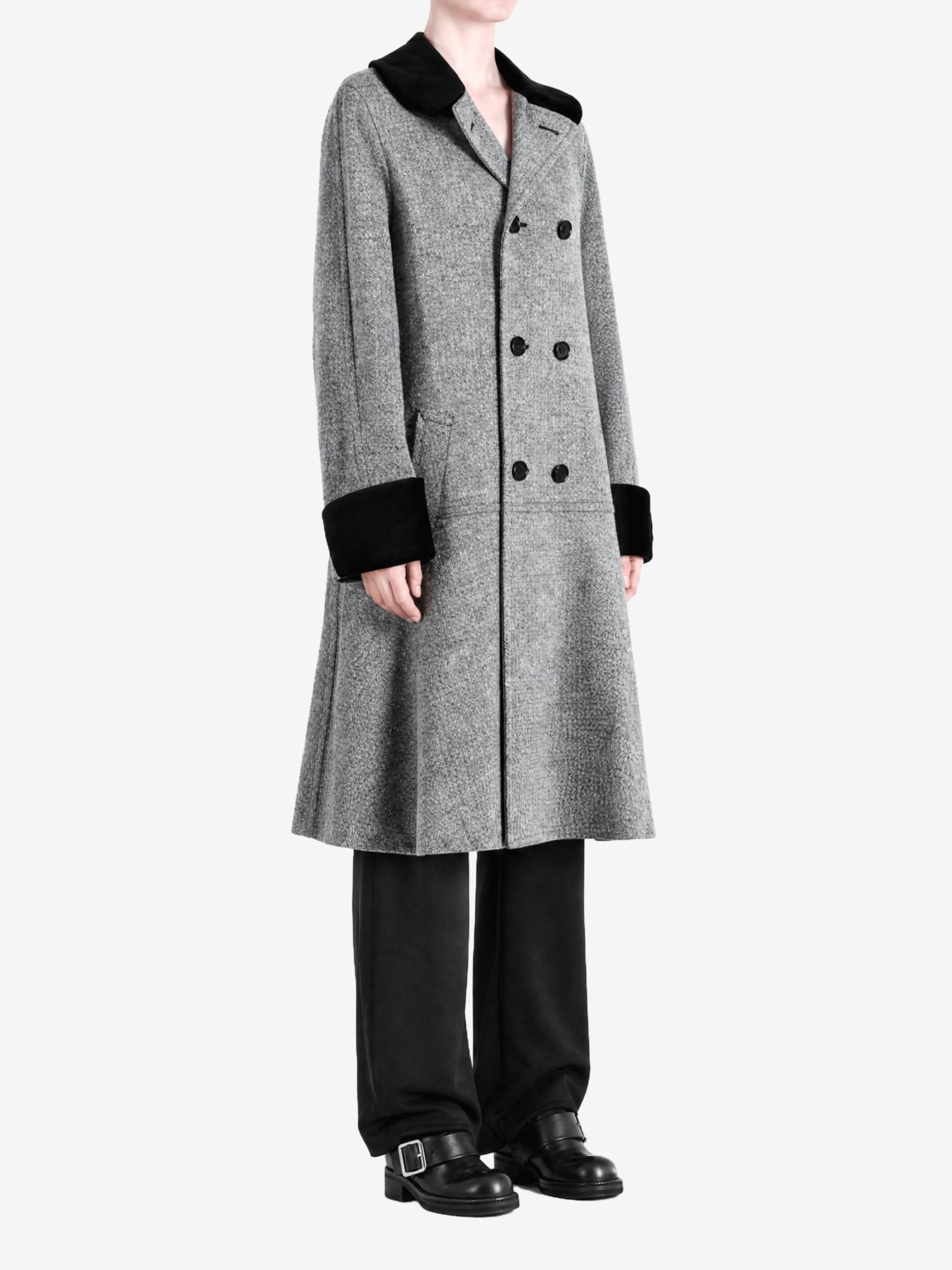 Grey jacket, full body view