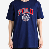 Navy t-shirt, full body view
