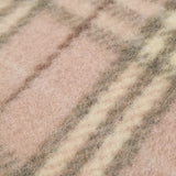 Close up of Pink scarf, showing texture of the 79% wool/ 21% polyamide fabric