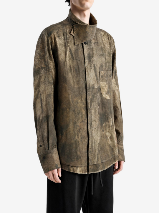 Brown shirt, full body view