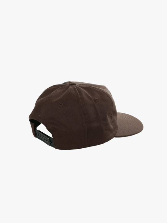 Brown hat, back view