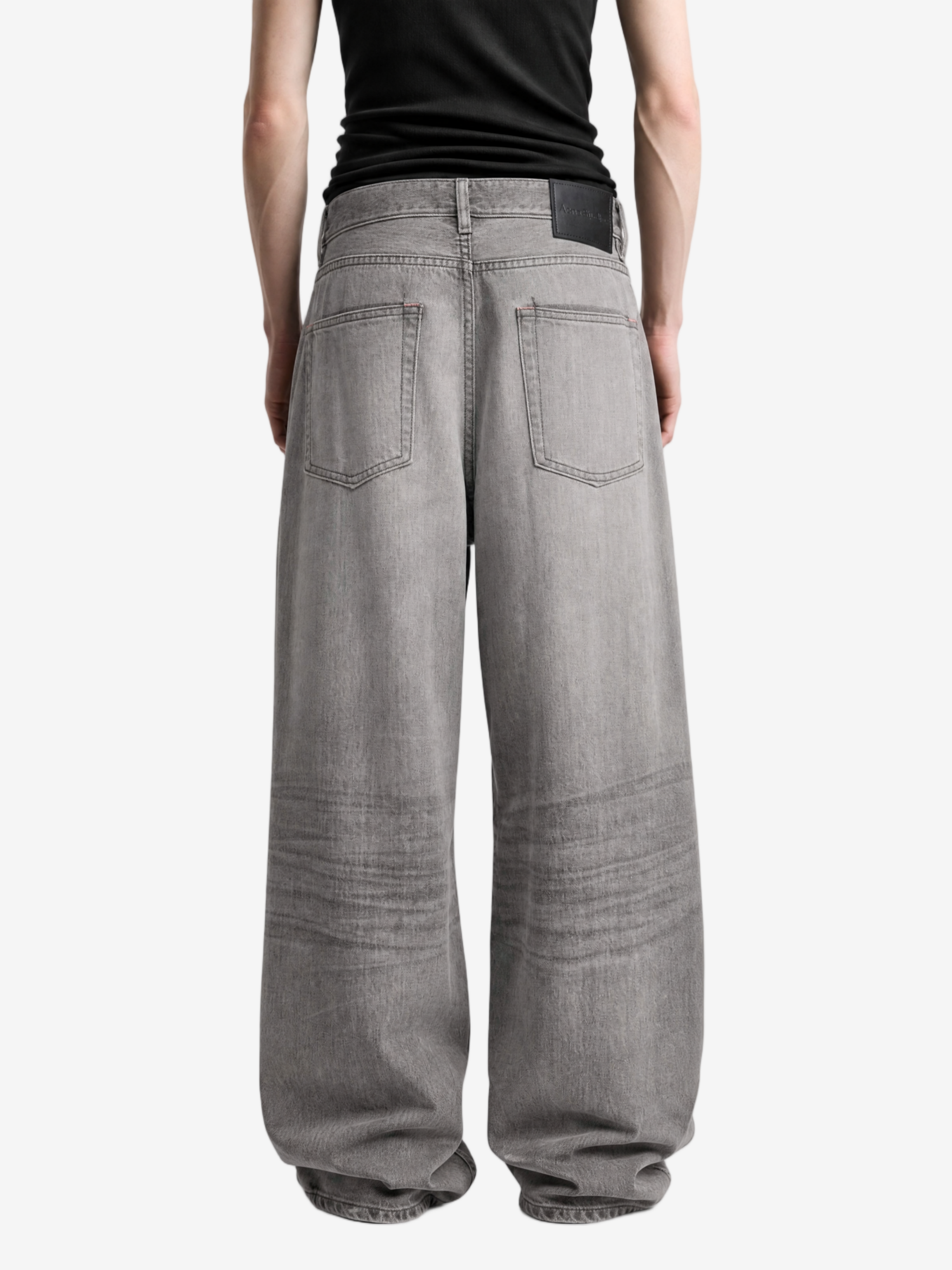 Grey jeans, full body view