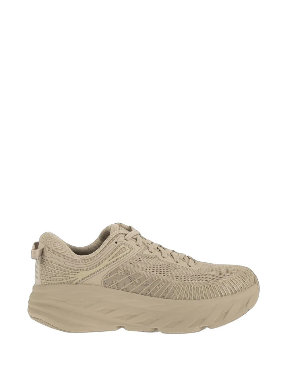 Tan shoes, side view