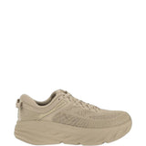 Tan shoes, side view