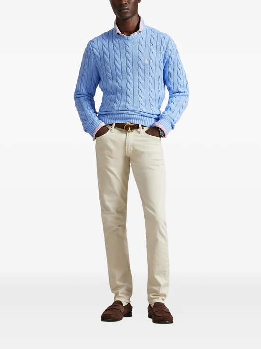 Blue sweater, full body view