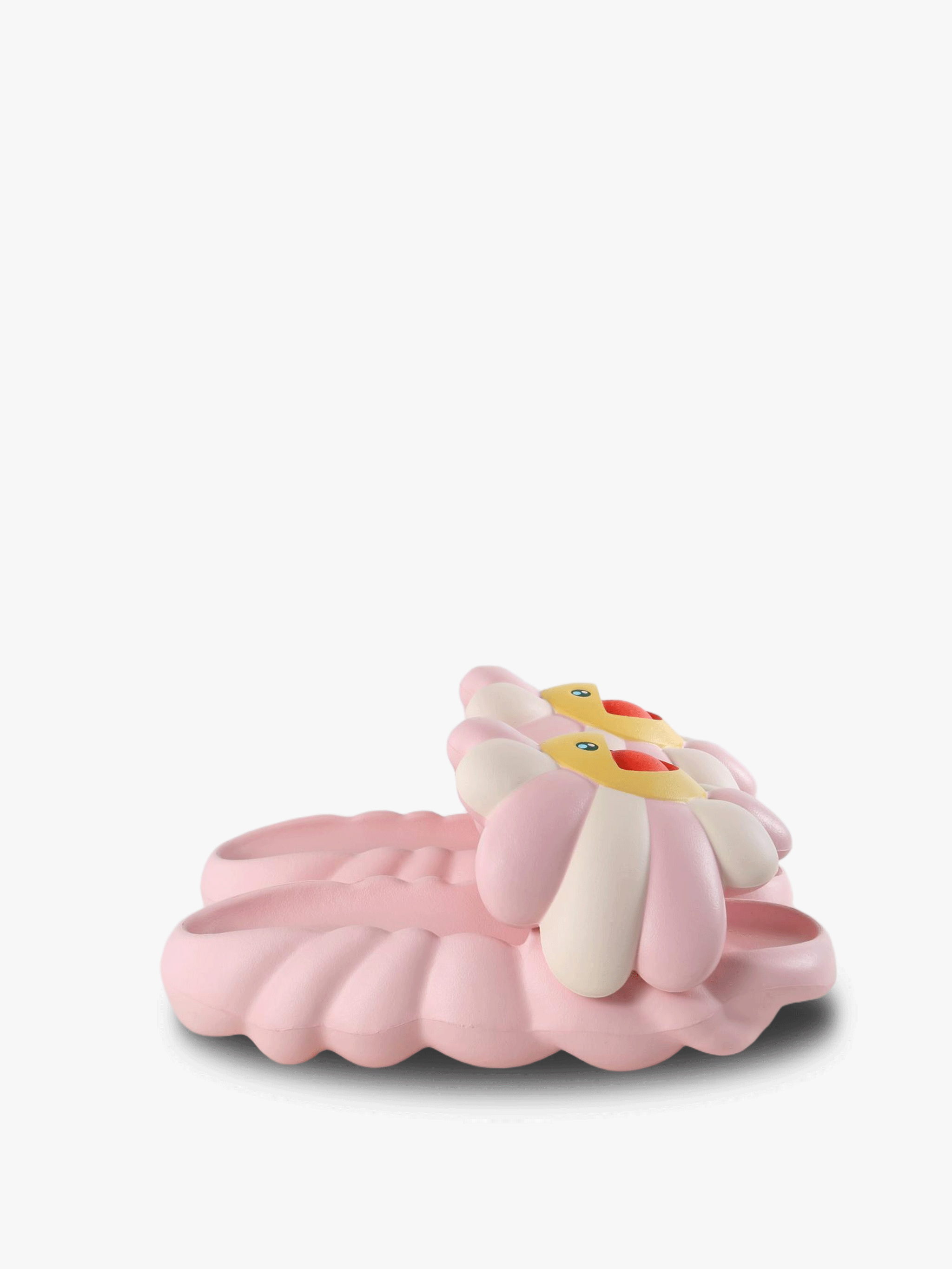 Pink sandals, front view

