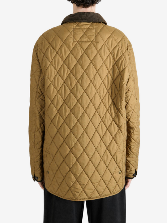 Tan jacket, full body view