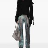 Blue pants, full body view