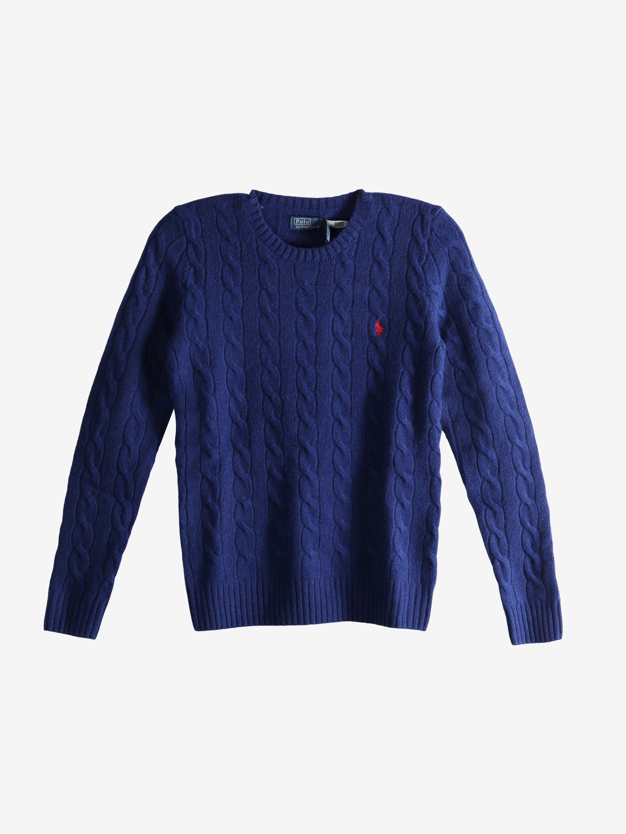 Navy pullover, front view